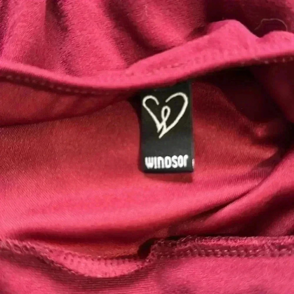 Windsor burgundy dress spaghetti strap layered bottom lace back size XS holiday - Picture 4 of 6